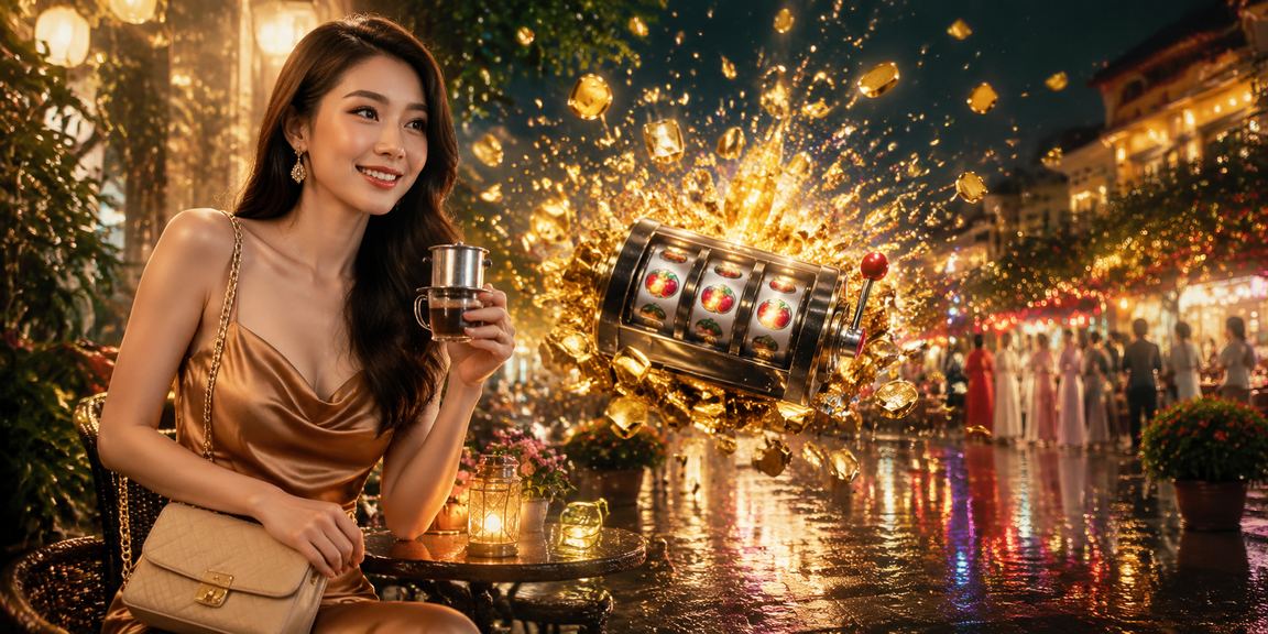 Người dùng tại Đà Lạt thư giãn với cà phê và trải nghiệm slot game trực tuyến